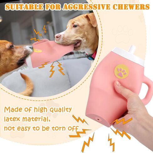 Juome المطاط صار الكلب اللعب بهلوان كأس - لعبة عيد ميلاد الكلب قوية دائمة للمضغ العدوانية، مضحك اللاتكس صار ألعاب الكلب التفاعلية للكلاب الصغيرة / المتوسطة / الكبيرة، عيد الهالوين / عيد الميلاد لعب الكلب in Kuwait
