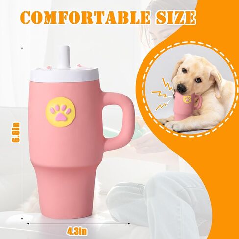 Juome المطاط صار الكلب اللعب بهلوان كأس - لعبة عيد ميلاد الكلب قوية دائمة للمضغ العدوانية، مضحك اللاتكس صار ألعاب الكلب التفاعلية للكلاب الصغيرة / المتوسطة / الكبيرة، عيد الهالوين / عيد الميلاد لعب الكلب in Kuwait