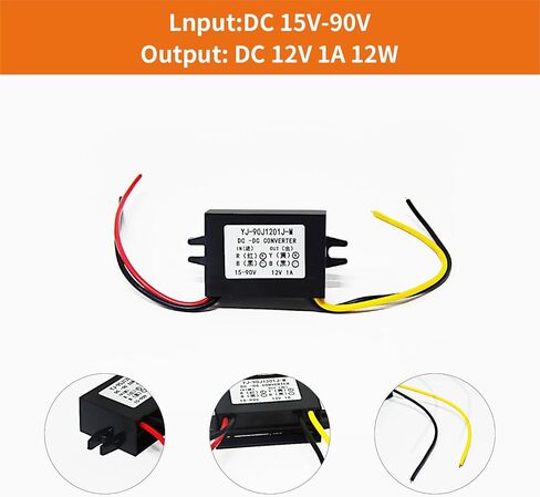 PENCK تيار مستمر 15 فولت-90 فولت إلى تيار مستمر 12 فولت 1A 12 واط محول الطاقة محول ABS البلاستيك قذيفة للنظام الشمسي LED in Kuwait