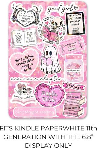 Clear Back Cover Insert for Kindle Paperwhite 11th Generation 6.8" | Bookish Cardstock Insert for E Reader | Paper Insert | Booktok Stickers Case Insert | Smut Spicy Bookworm Gifts (Black Checkered) in Saudi Arabia