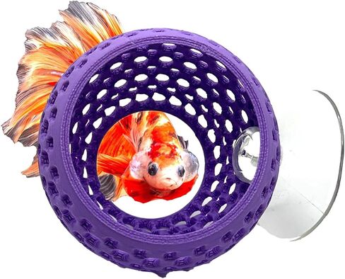 CTWPets Betta Bulb Hide | Betta Rest Fish Tank Ornament | Aquarium Cave with Suction Cup for Small Fish Tank, Betta Habitat, Shrimp Hideout, Aquatic Decor (Cotton Candy Blue) in Kuwait