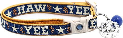 Western Cat Collar - Yee Haw- Safety - Breakaway - Charm and Bell - Pugs2Persians (Large(10lbs & Up), Black) in Saudi Arabia