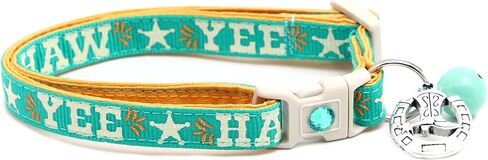 Western Cat Collar - Yee Haw- Safety - Breakaway - Charm and Bell - Pugs2Persians (Large(10lbs & Up), Black) in Saudi Arabia