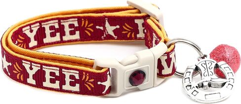 Western Cat Collar - Yee Haw- Safety - Breakaway - Charm and Bell - Pugs2Persians (Large(10lbs & Up), Black) in Saudi Arabia