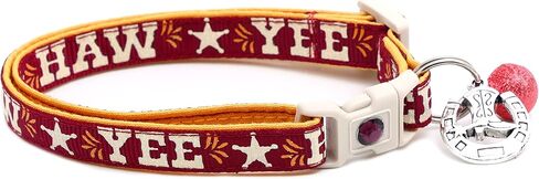 Western Cat Collar - Yee Haw- Safety - Breakaway - Charm and Bell - Pugs2Persians (Large(10lbs & Up), Black) in Saudi Arabia