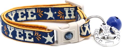 Western Cat Collar - Yee Haw- Safety - Breakaway - Charm and Bell - Pugs2Persians (Large(10lbs & Up), Black) in Saudi Arabia