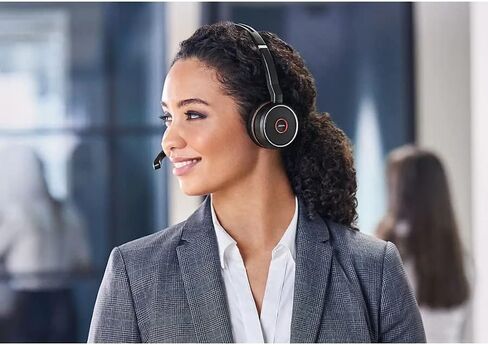 جابرا Evolve 75 SE، Link380a UC حامل ستيريو - سماعة بلوتوث مع ميكروفون عازل للضوضاء، بطارية طويلة الأمد واتصال مزدوج - تعمل مع جميع المنصات الأخرى - أسود in Saudi Arabia
