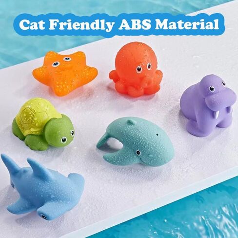 Cat Fish Toy with Pool - Cat Pool with Interactive Fish Toys, Water Fish Toy for Cats, Cute Cat Toys, Cat Interactive Toys with 6 pcs Fish, Cat Enrichment Toys for Indoor Cats in Saudi Arabia