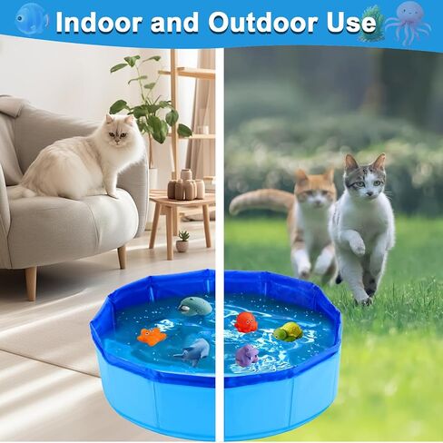 Cat Fish Toy with Pool - Cat Pool with Interactive Fish Toys, Water Fish Toy for Cats, Cute Cat Toys, Cat Interactive Toys with 6 pcs Fish, Cat Enrichment Toys for Indoor Cats in Saudi Arabia