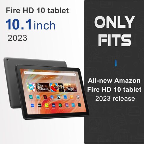 حافظة CoBak لجميع أجهزة الكمبيوتر اللوحية الجديدة Fire HD 10 من الجيل الثالث عشر إصدار 2023 مقاس 10.1 بوصة - غطاء فوليو بحامل نحيف قابل للطي لجهاز Fire 10 مع تنبيه/غفو تلقائي in Kuwait