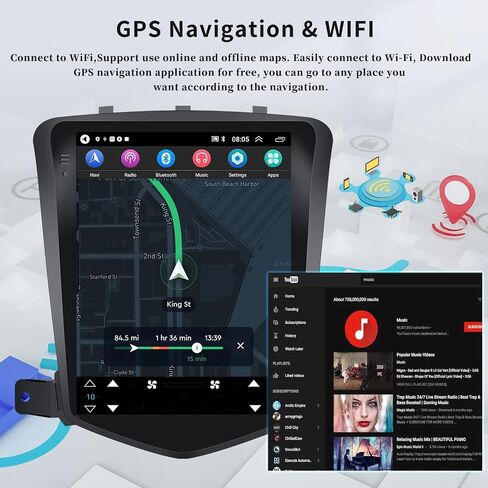 ستيريو سيارة Android 13 لسيارة شيفروليه تشيفي كروز J300 2018-2012 مع Carplay Android Auto، راديو سيارة بشاشة لمس عالية الدقة 9.7 بوصة مع رابط مرآة/GPS/WiFi/FM/RDS بلوتوث SWC+كاميرا احتياطية [1+32G] in Saudi Arabia