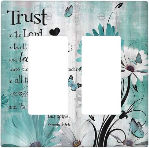 Farm Teal Daisy Floral Bible Verse Inspirational Motivational 1 Gang Single Toggle Light Switch Covers Decorative Wall Plate Switchplate Electrical Faceplate for Livingroom Office Bathroom Decor in Kuwait