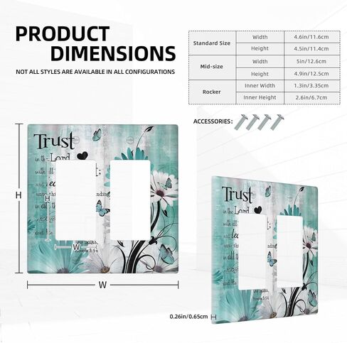 Farm Teal Daisy Floral Bible Verse Inspirational Motivational 1 Gang Single Toggle Light Switch Covers Decorative Wall Plate Switchplate Electrical Faceplate for Livingroom Office Bathroom Decor in Kuwait