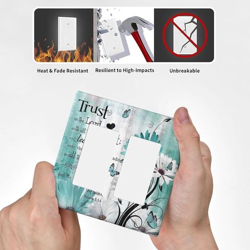 Farm Teal Daisy Floral Bible Verse Inspirational Motivational 1 Gang Single Toggle Light Switch Covers Decorative Wall Plate Switchplate Electrical Faceplate for Livingroom Office Bathroom Decor in Kuwait