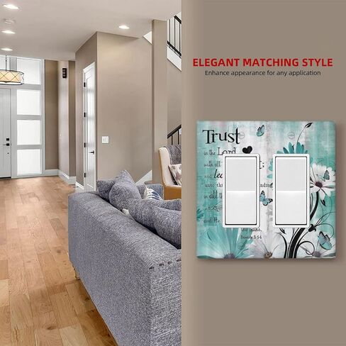 Farm Teal Daisy Floral Bible Verse Inspirational Motivational 1 Gang Single Toggle Light Switch Covers Decorative Wall Plate Switchplate Electrical Faceplate for Livingroom Office Bathroom Decor in Kuwait