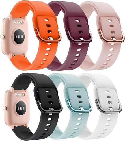 ViCRiOR Bands Compatible with 19MM Willful SW021 ID205L/SW025 ID205S Smart Watch, 6-Pack Quick Release Soft Silicone Replacement Band for YAMAY SW020 SW021 SW023 ID205 ID205L ID205U in Saudi Arabia
