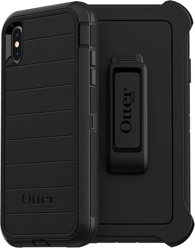 OtterBox Defender Series Rugged Case & Holster for iPhone Xs MAX (ONLY) Retail Packaging - with Microbial Defense (Black) in Saudi Arabia