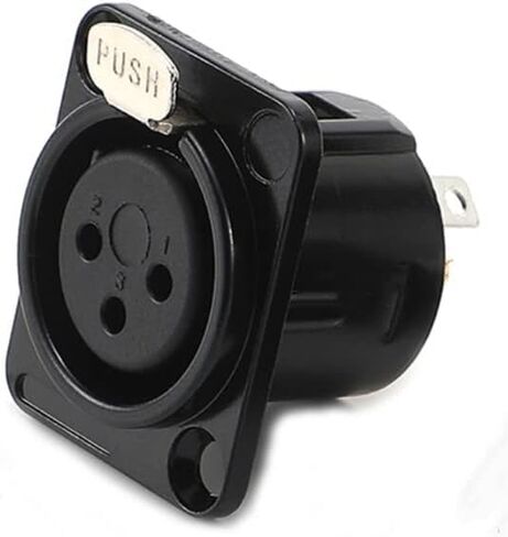 5 قطع XLR أنثى جاك 3 دبوس لوحة جبل الرافعات، XLR أنثى موصل مقبس الإسكان المعدني الأسود in Saudi Arabia