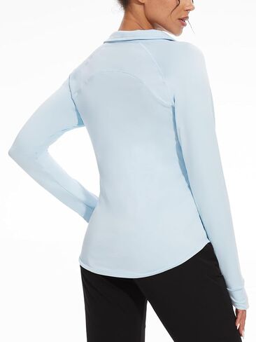 M MOTEEPI Long Sleeve Shirts for Women with Thumb Hole Quick-Dry Womens Golf Shirt Pullover UPF 50+ Ladies Sun Shirts in Kuwait