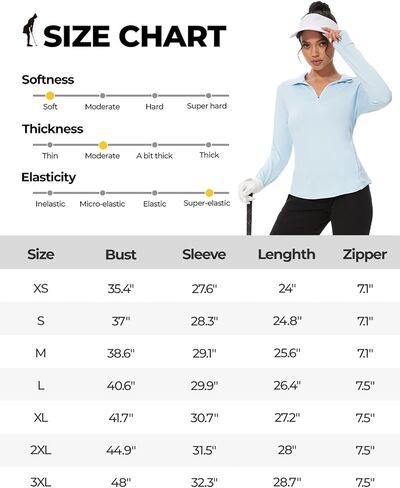 M MOTEEPI Long Sleeve Shirts for Women with Thumb Hole Quick-Dry Womens Golf Shirt Pullover UPF 50+ Ladies Sun Shirts in Kuwait
