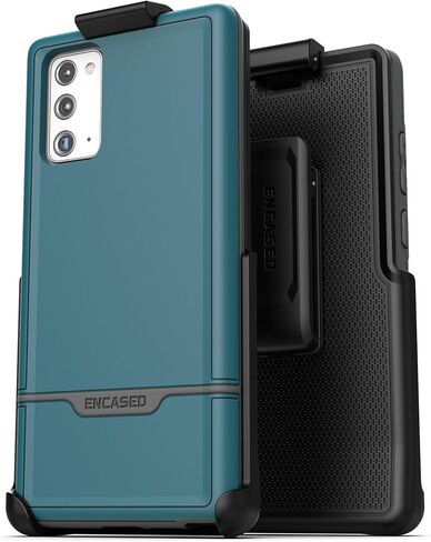Encased Galaxy Note 20 Belt Clip Protective Holster Case (2020 Rebel Armor) Heavy Duty Rugged Full Body Cover with Holder for Samsung Note 20 (Blue) in Saudi Arabia