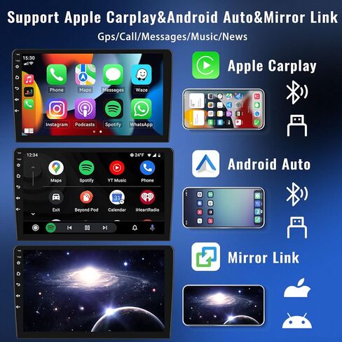 [2+64G] ستيريو سيارة Android 13 لسيارة Jeep Grand Cherokee 2004-2007 مع Apple Carplay اللاسلكي وAndroid Auto، راديو سيارة بشاشة لمس 10.1 بوصة مع وصلة مرآة بلوتوث FM/RDS WiFi GPS SWC+ كاميرا احتياطية in Saudi Arabia