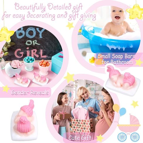 24 Packs Baby Shower Soap Favors Baby Shower Favors Handmade Sleeping Baby Gift Soap Baby Shower Scented Soap Favors with Gift Tags for Guests Girl Boy Baby Shower Favors Decor (Classic Blue) in Kuwait