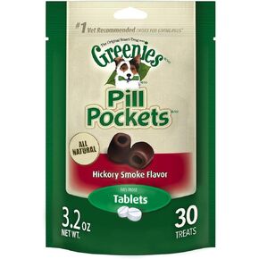 Greenies Pill Pockets Soft Dog Treats, Hickory Smoke, Tablet, 3.2 Oz. (Pack Of 6)