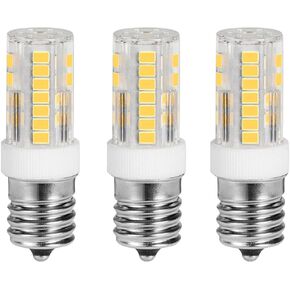 3Pack E17 LED Bulbs for Microwave Oven Appliance,(40W-50W Halogen Bulb Equivalent) 4W Light Bulbs,Warm White 3000K,Non-Dimmable,350LM,120V,Microwave Oven Light Bulb with Ceramic Body