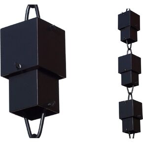 Monarch Rain Chains 18108 Aluminum Cylinder Rain Chain, 8-1/2 Feet Length Replacement Downspout for Gutters, Black Powder Coated