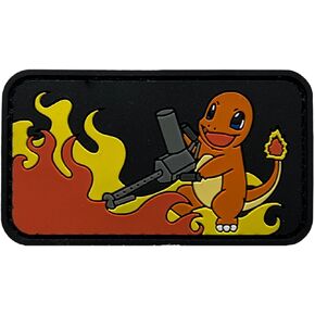 Fire Lizard with Flamethrower PVC Morale Patch | Hook & Loop Backing