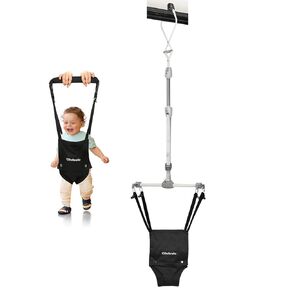 Cowiewie 2 in 1 Baby Door Jumper w/Baby Walking Harness Function, Baby Jumper with Door Clamp Adjustable Strap and Seat, Fits 80" - 87" high Door Frame