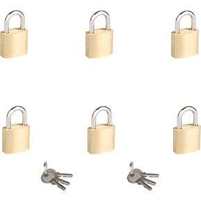 10Pack Small Locks with Same Keys, 0.98Inch (25mm) Wide Lock Body Solid Brass Padlocks Keyed Alike, Mini Padlocks for Suitcases/Luggage/Backpacks/Tool Box/Diary Books/School lockers etc.