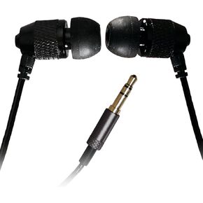 Far End Gear Short Buds - 15" Cord Stereo Earbuds with Nylon-Reinforced Cords for Clip-on Music Players