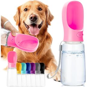 Mr. Pen- Dog Water Bottle, 19 oz, Large, Pink, Portable Dog Water Bottle Dispenser, Dog Travel Water Bottle, Travel Dog Water Bottle Portable Water Bottle for Dogs On The Go, Pet Water Bottle