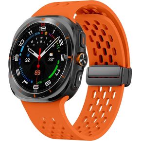 سوار رياضي متوافق مع Samsung Galaxy Watch Ultra Bands 47 مم، حزام بديل من السيليكون مسامي مغناطيسي لساعة Galaxy Watch Ultra 2024 للنساء والرجال in Kuwait