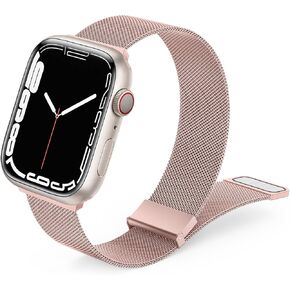 Meliya for Apple Watch Band 38mm 40mm 41mm 42mm 44mm 45mm, Stainless Steel Metal Replacement Wristband for iWatch Series 9 8 7 6 5 4 3 2 1 SE Ultra Ultra 2 for Women Men