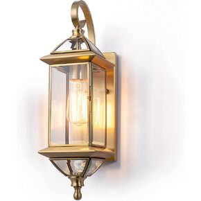 20'' H Copper Outdoor Wall Lights Large Oil Rubbed Bronze Exterior Lighting Fixtures Vintage Porch Lights with Clear Glass Wall Lantern for Patio Garage Front Porch 1 Pack