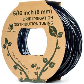 CARPATHEN 5/16 Drip Irrigation Tubing - Mainline - (.42" OD x .30" ID) 100 ft black PVC Water Line