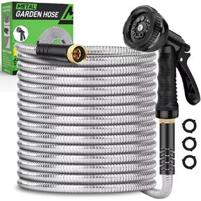 Garden Hose 50ft, Kebose Heavy Duty Water Hose 5/8, Lightweight Flexible Hose with Work 150 PSI Resistant, 10 Function Spray Nozzle & 3/4 Solid Fittings, No Kink Hose for Outdoor, Yard