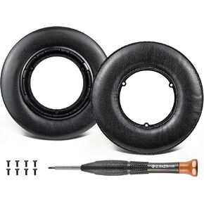 SOULWIT Earpads Replacement for Sony MDR-XB500 Headphones, Ear Pads Cushions with Softer Protein Leather, Replace Plastic Parts and Screws - Black