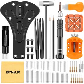 BYNIIUR Watch Battery Replacement Tool Kit, Watch Repair Kit, Watch Tool Kit Watch Back Removal Tool Kit Watch Case Opener Watch Battery Tool