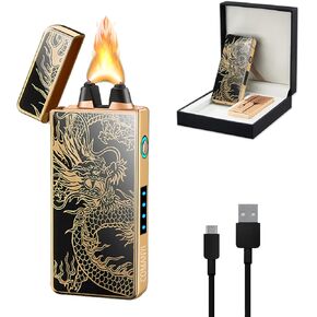 GADATOP Electric Lighters Arc Plasma Lighter USB Rechargeable Lighter Windproof Flameless Lighter Cool High Power Lighter with LED Battery Indicator for Candle, Incense, Fireworks (Eagle)