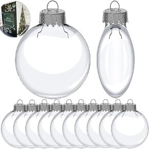 Clear Plastic Ornaments, Christmas Ornaments, Clear Plastic Balls, Clear Ornaments for Crafts - 24 PCS(3.15 inch)