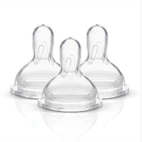 Medela Medium Flow Nipples with Wide Base, 3 Pack, Baby Age 4-12 Months, Compatible with All Medela Breast Milk Bottles, Made Without BPA