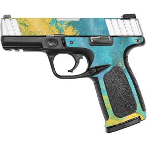 MightySkins Glossy Glitter Skin Compatible with Smith & Wesson SD VE Series - Acrylic Blue | Protective, Durable High-Gloss Glitter Finish | Easy to Apply, Remove, and Change Styles | Made in The USA