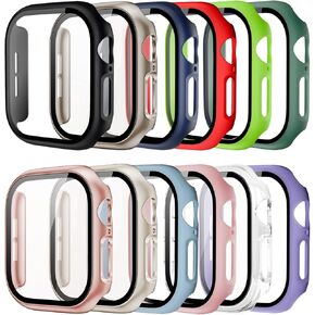 [9 Pack] Pocoukate Case Compatible with 49mm Apple Watch Ultra & Ultra 2 with Tempered Glass Screen Protector Full Scratch-Resistant Protective Cover Bumper for Apple Watch 49 mm