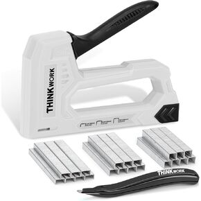 THINKWORK Pink Staple Gun Tool Set, 25 Piece Lady‘s Home Tool Kit with 3-in-1 Upholstery Staple Gun, Staple Remover, Women Stapler Gun Kit for DIY Decoration, Wood, Carpentry, Fabric, Crafts