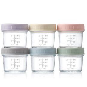 VITEVER 24-Pack Glass Baby Food Storage Containers - 4 oz Baby Food Storage Jars With Lids, Baby Food Maker, Microwave, Dishwasher & Freezer Safe
