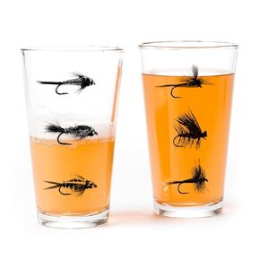 Black Lantern Pint Glasses– Beer Glass and Pint Glass Set of 2 – Forest and Animals Design - Kitchen Glasses and Everyday Drinkware